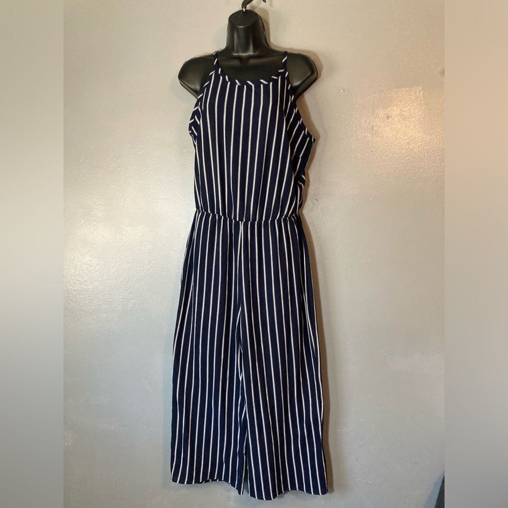 Ci Sono navy/white striped jumpsuit